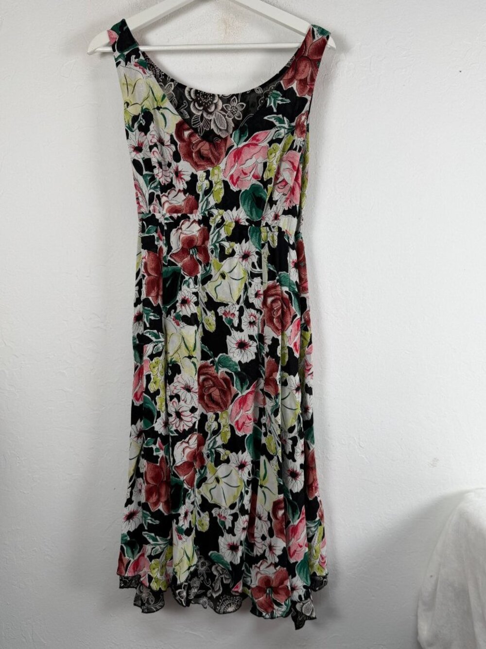 Cabi Women Summer Breezy Dress 898 Reversible Fit & Flare Floral Midi Boho Large